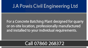 For A Concrete Batching Plant Contact J.A Powis Civil Engineering on 07860 268372